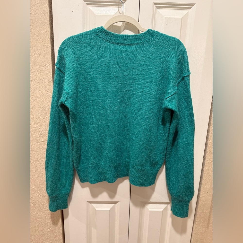 J.Crew Relaxed Pullover Sweater Merino/Alpaca Blend Kelly Green,Small - Picture 2 of 8